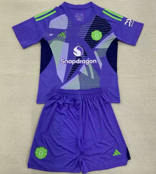 2024/25 Manchester United Goalkeeper Short Sleeve Jersey for Kids